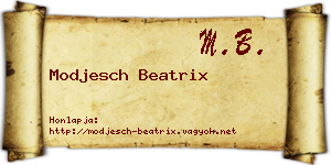 Modjesch Beatrix névjegykártya